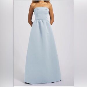Amsale Strapless Rene Blue Gown